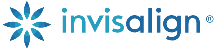 Invisalign logo with blue star design and text wordmark on white background